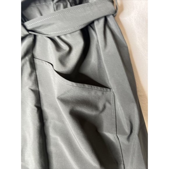 Susan Graver Weekend Reg Woven Paper Bag Waist Pants Thunder Grey 3X New - Picture 4 of 9